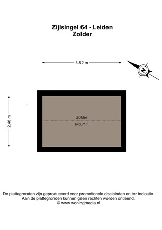 Zijlsingel 64, 2315 KG Leiden - Zijlsingel 64 - Leiden - Zolder - 2D.jpg