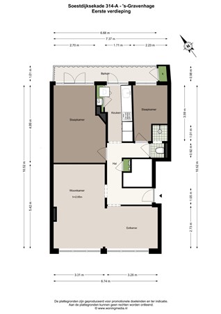 Soestdijksekade 314A, 2574 BR Den Haag - Soestdijksekade 314-A - 's-Gravenhage - 1e_verdieping - 2D.jpg