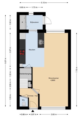 Floorplan - Rembrandtstraat 17, 3372 XM Hardinxveld-Giessendam
