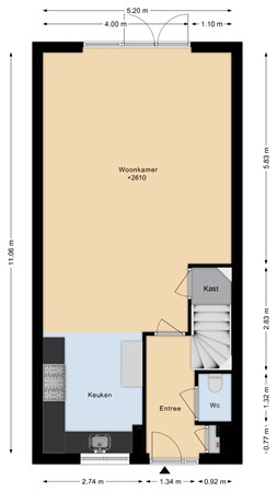 Floorplan - Prins Hendrikstraat 26, 3361 XP Sliedrecht
