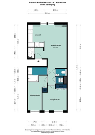 Floorplan - Cornelis Anthoniszstraat 41-4, 1071 VR Amsterdam