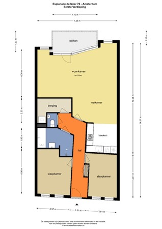 Floorplan - Esplanade de Meer 76, 1098 WN Amsterdam