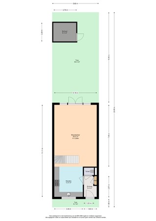 Vlietpolderstraat 12, 2493 WG Den Haag - Plattegrond begane grond perceel Vlietpolderstraat 12 - Den Haag.jpg