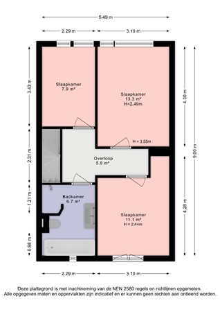Libelsingel 58, 2492 RC Den Haag - Plattegrond 1e verdieping Libelsingel 58 - Den Haag.jpg