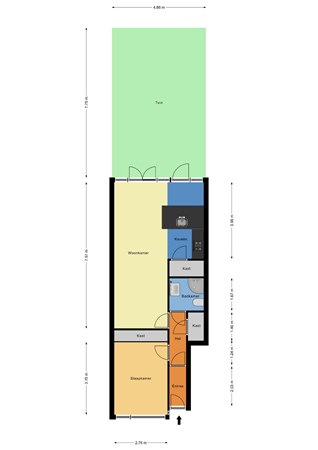 Floorplan - Groen van Prinstererstraat 93B, 3038 RG Rotterdam