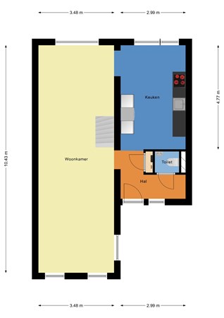 Floorplan - Terbregse Rechter Rottekade 248, 3055 XJ Rotterdam