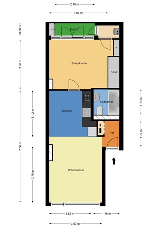 Floorplan - Amelandseplein 35B, 3083 SG Rotterdam