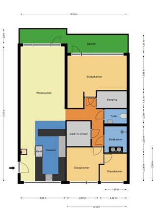 Floorplan - Valeriusrondeel 74, 2902 CB Capelle aan den IJssel