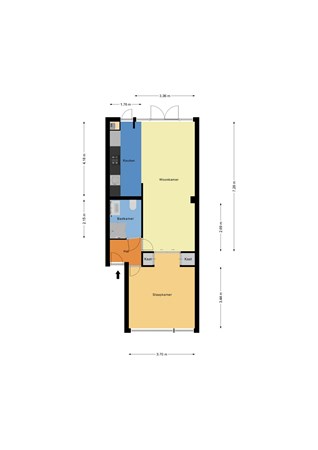 Floorplan - Walchersestraat 58C, 3083 NP Rotterdam