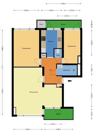 Floorplan - Mariniersweg 62D, 3011 NR Rotterdam