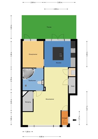 Floorplan - Van der Dussenstraat 9B, 3039 TA Rotterdam