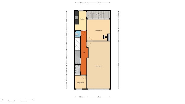 Floorplan - Pleinweg 17B, 3081 JC Rotterdam