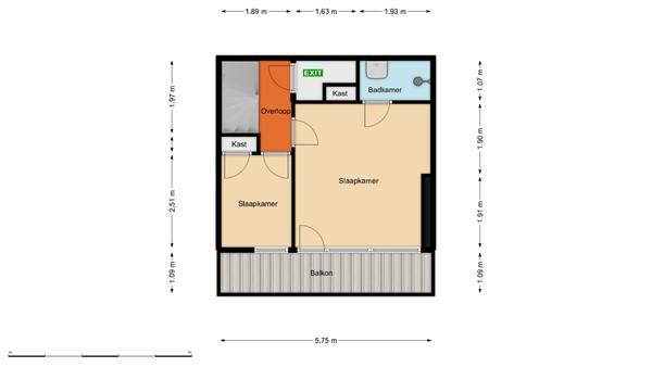 Floorplan - Pleinweg 17B, 3081 JC Rotterdam
