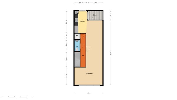 Floorplan - Bergstraat 61B, 3035 TC Rotterdam