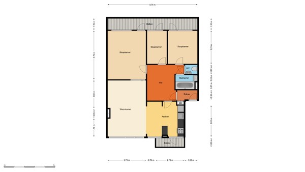 Floorplan - Statensingel 154B, 3039 LW Rotterdam