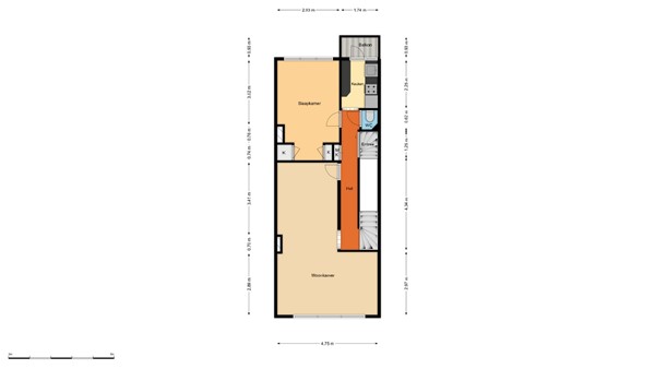 Floorplan - Bergpolderstraat 49A02, 3038 KA Rotterdam