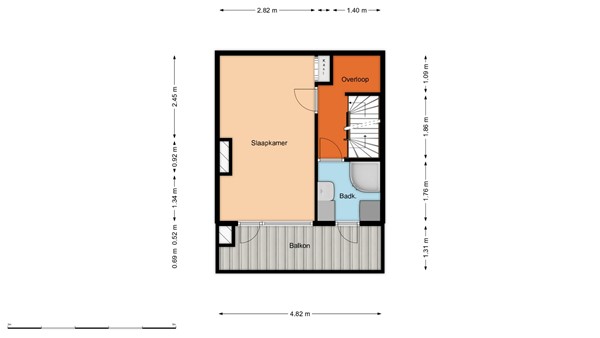 Floorplan - Bergpolderstraat 49A02, 3038 KA Rotterdam