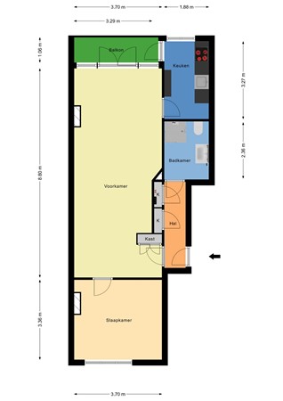 Floorplan - Bergselaan 360C, 3038 CR Rotterdam