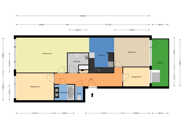 Floorplan - Bentincklaan 342, 3039 KK Rotterdam