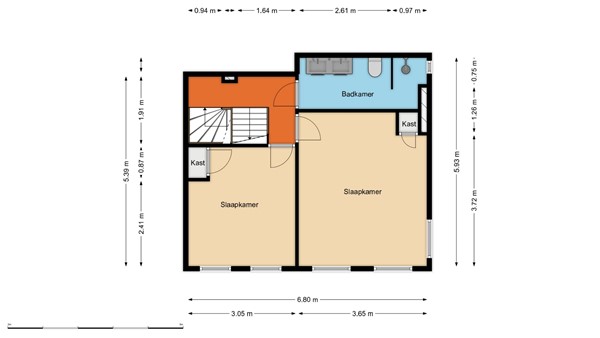 Floorplan - Schieweg 237D, 3038 AX Rotterdam