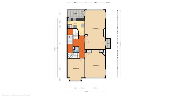 Floorplan - Schieweg 237D, 3038 AX Rotterdam