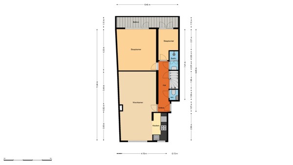 Floorplan - Straatweg 61B, 3051 BD Rotterdam