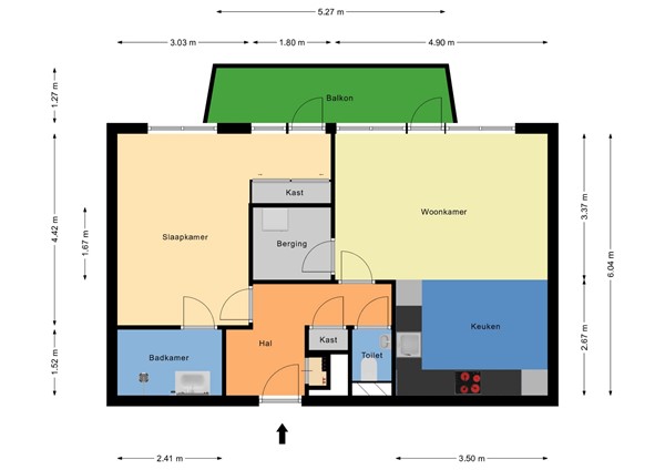 Floorplan - Vondelweg 78, 3031 PW Rotterdam