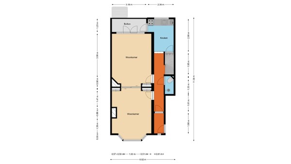 Floorplan - Lisbloemstraat 65A, 3051 TP Rotterdam