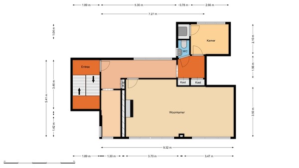 Floorplan - Van der Meydestraat 19B02, 3039 TE Rotterdam