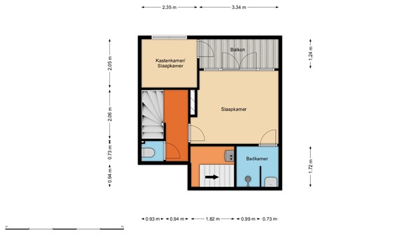 Floorplan - Schieweg 225B02, 3038 AW Rotterdam