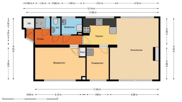 Floorplan - Gordelweg 184-01R, 3038 GG Rotterdam