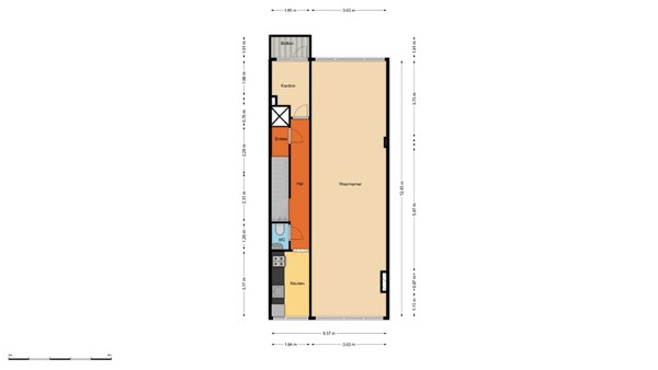 Floorplan - Schieweg 188C02, 3038 BL Rotterdam
