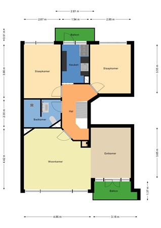 Floorplan - Vroesenlaan 14C, 3039 DT Rotterdam