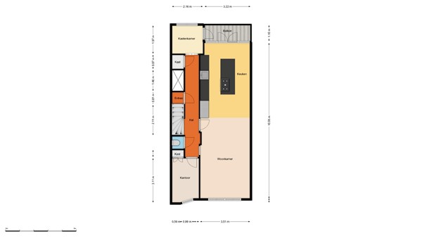 Floorplan - Schieweg 225B02, 3038 AW Rotterdam