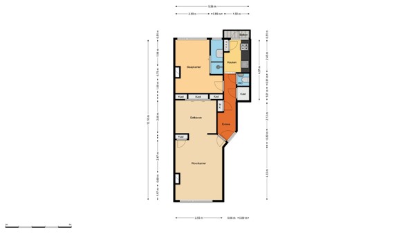 Floorplan - Gordelweg 65C, 3037 AH Rotterdam