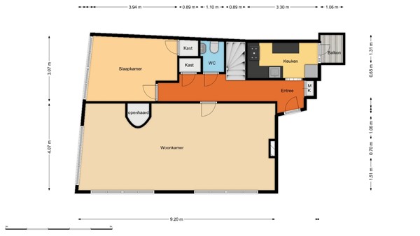 Floorplan - Gordelweg 184-02L, 3038 GG Rotterdam