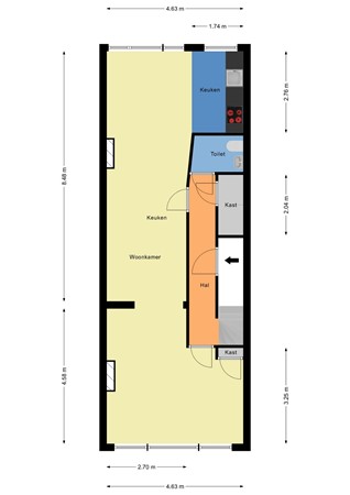 Floorplan - Mathenesserdijk 274B01, 3026 GN Rotterdam
