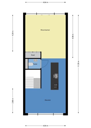 Floorplan - Balkenstraat 23B, 3027 GC Rotterdam
