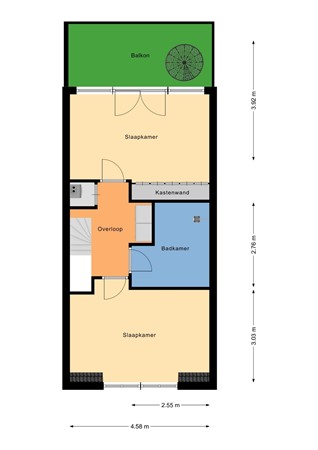 Floorplan - Balkenstraat 23B, 3027 GC Rotterdam