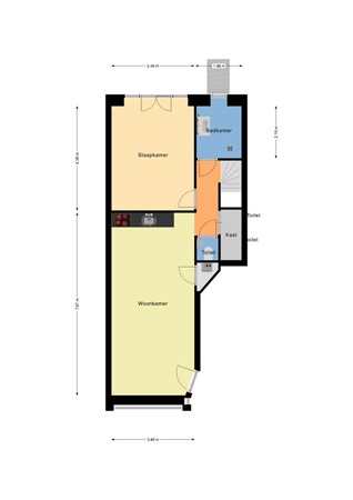 Floorplan - Mathenesserweg 127C, 3027 HM Rotterdam