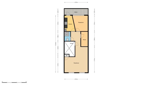 Floorplan - Gerrit Jan Mulderstraat 20A01, 3023 RG Rotterdam