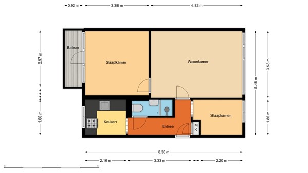 Floorplan - Stadhoudersplein 140C, 3038 EA Rotterdam