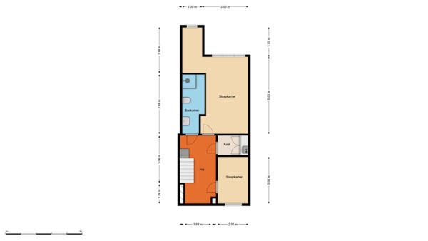 Floorplan - Van 's-Gravesandestraat 47B, 3112 JL Schiedam