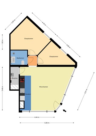 Floorplan - Stieltjesstraat 16B, 3071 JW Rotterdam