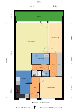 Floorplan - Toussaintstraat 12, 3027 XX Rotterdam