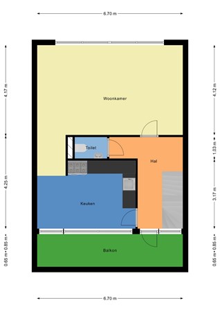 Floorplan - Spanjaardstraat 54B, 3025 TS Rotterdam