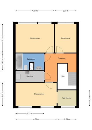 Floorplan - Spanjaardstraat 54B, 3025 TS Rotterdam