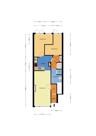Floorplan - Zweedsestraat 165B, 3028 TT Rotterdam