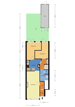 Floorplan - Zweedsestraat 165B, 3028 TT Rotterdam
