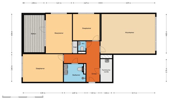 Floorplan - Van der Duijn van Maasdamweg 530, 3045 PE Rotterdam